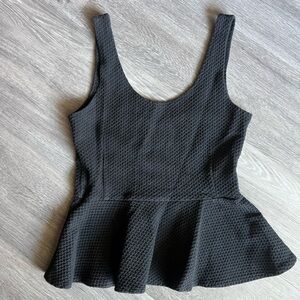 Elegant Black Peplum Top